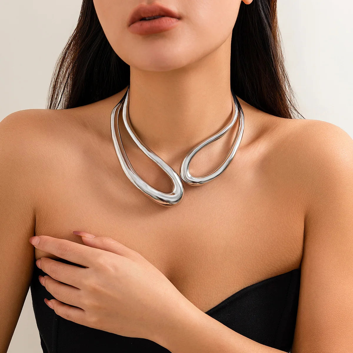 Steampunk Irregular Clavicle Torques Necklace