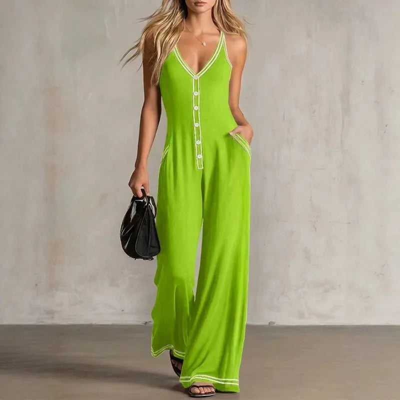 Elegant Flowy Wide Leg Jumpsuit