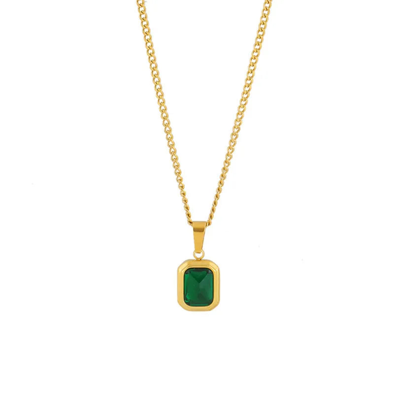 Zircon Charm Pendant Necklace