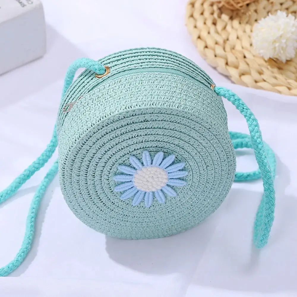 Handmade Round Rattan Crossbody Bag