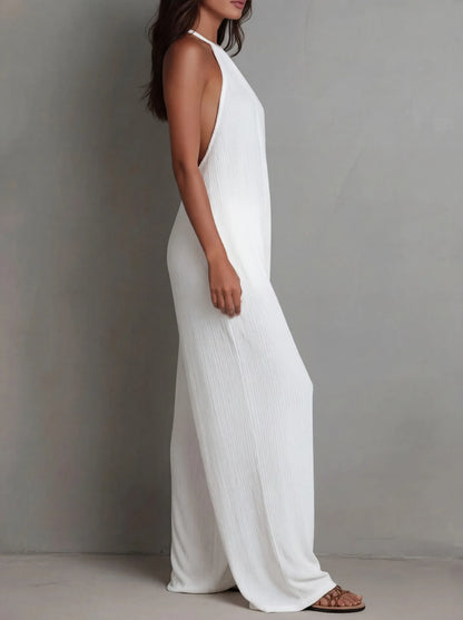 Sundrenched Pleated Halter Jumpsuit