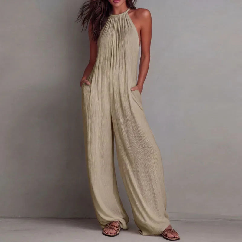 Halter Neck Wide Leg Jumpsuit