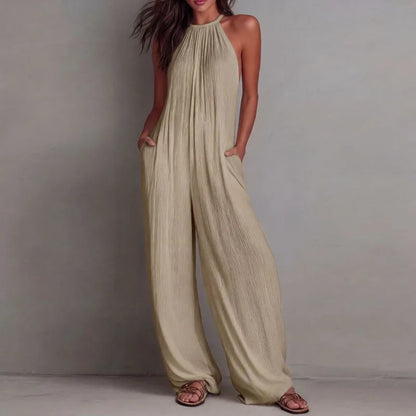 Halter Neck Wide Leg Jumpsuit