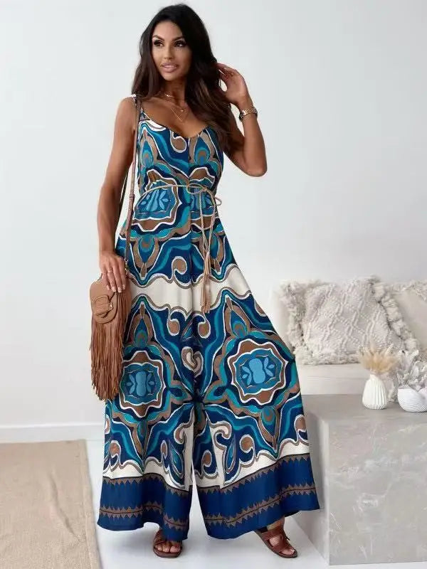 Boho Printed Wide-Leg Jumpsuit