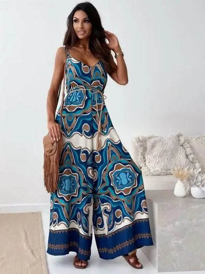 Boho Printed Wide-Leg Jumpsuit