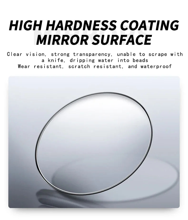 High hardness coating mirror surface with text on a white background