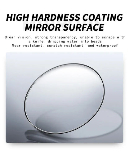 High hardness coating mirror surface with text on a white background