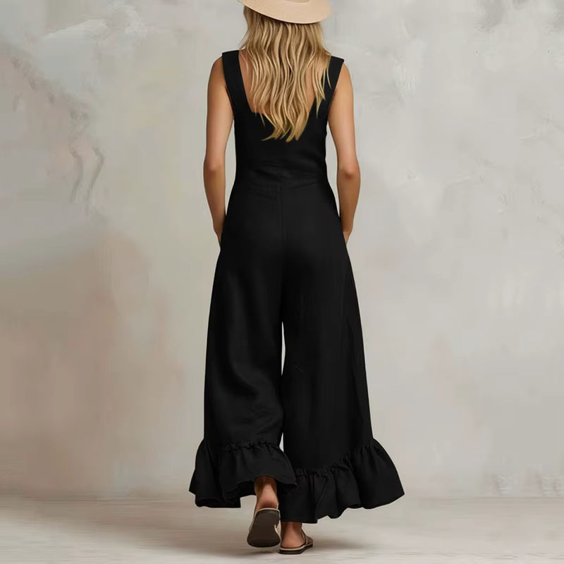 Aurora Ruffle Wide Leg Jumpsuit