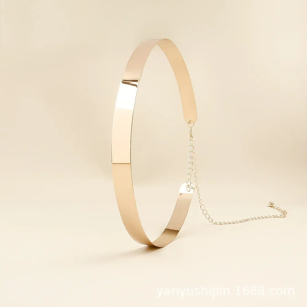 Women's metal iron piece belt