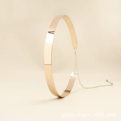 Women's metal iron piece belt