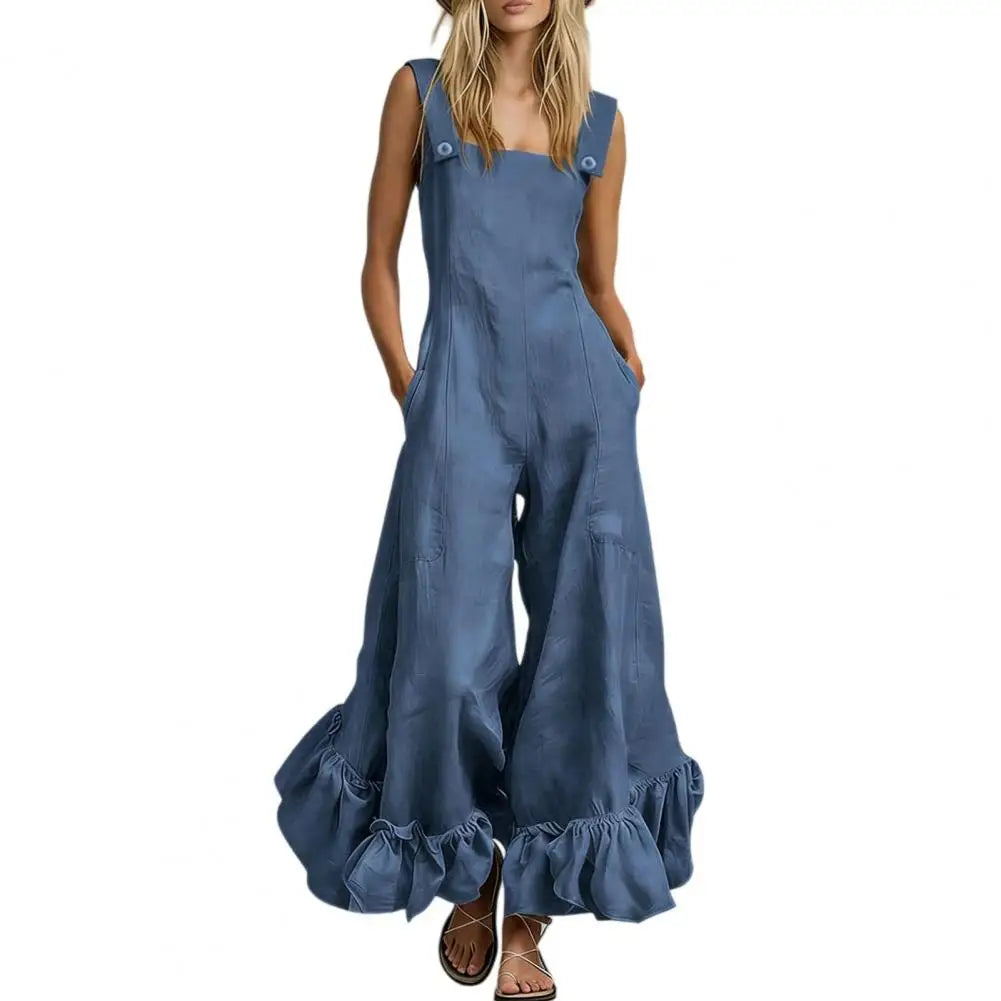 Aurora Ruffle Wide Leg Jumpsuit