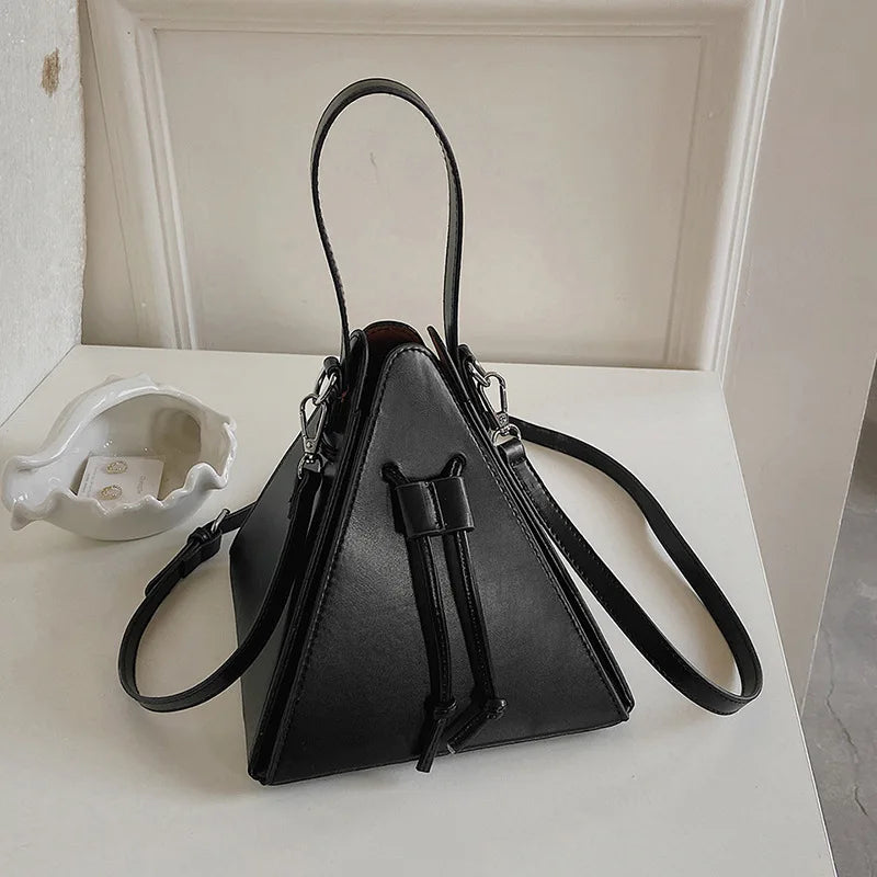 Geo Triangle Drawstring Bucket Bag