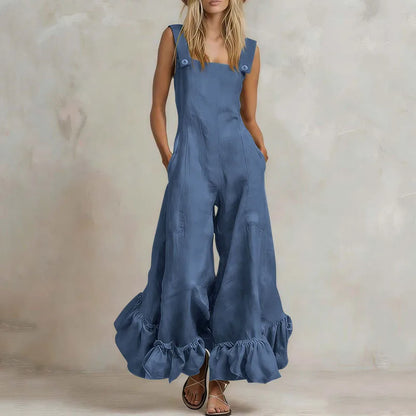 Aurora Ruffle Wide Leg Jumpsuit