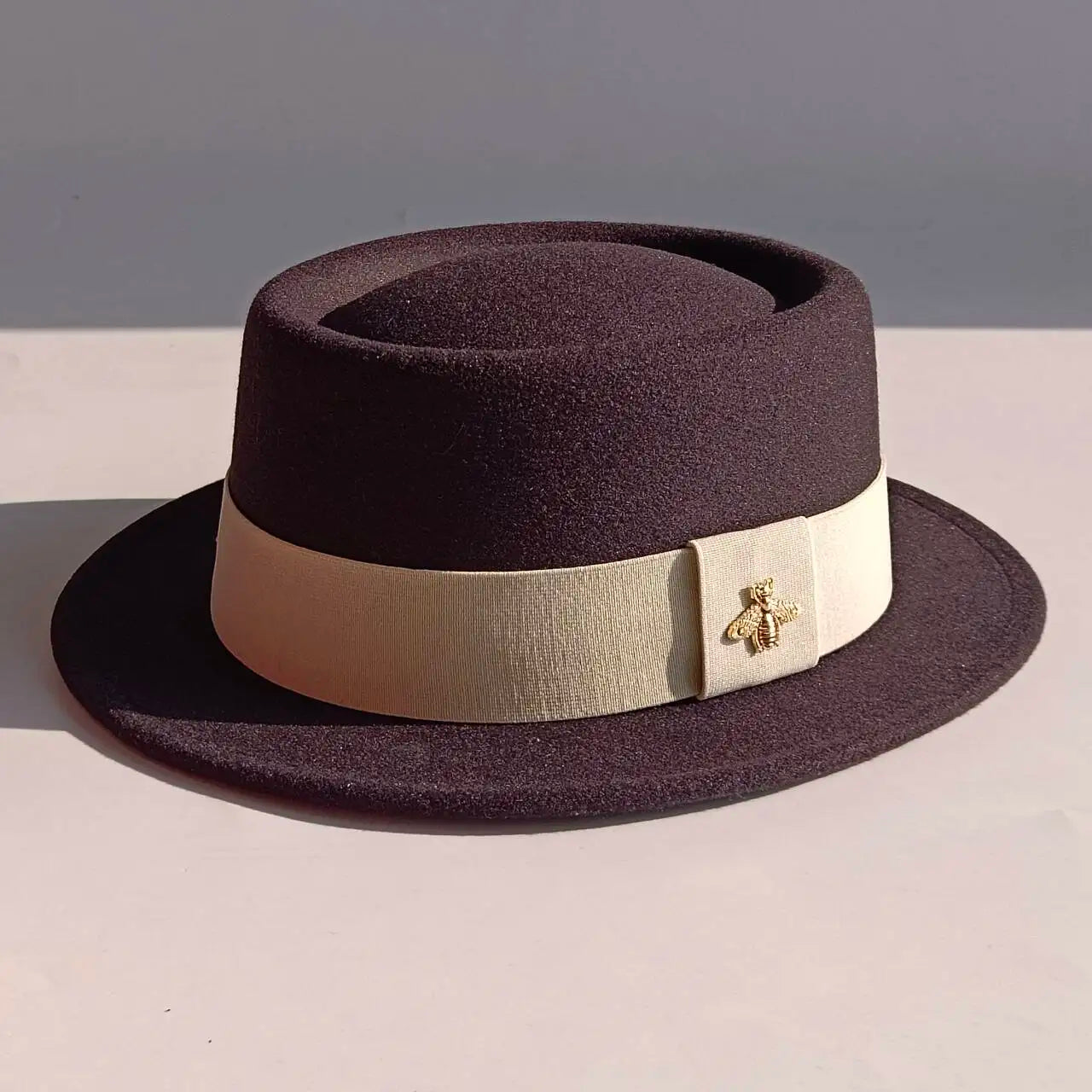 Bee Accent Pork Pie Fedora Hat