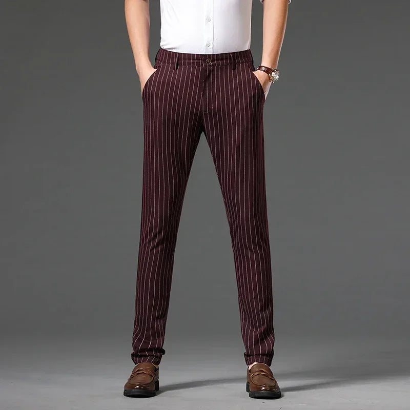 Slim Fit Stripe Suit Pants
