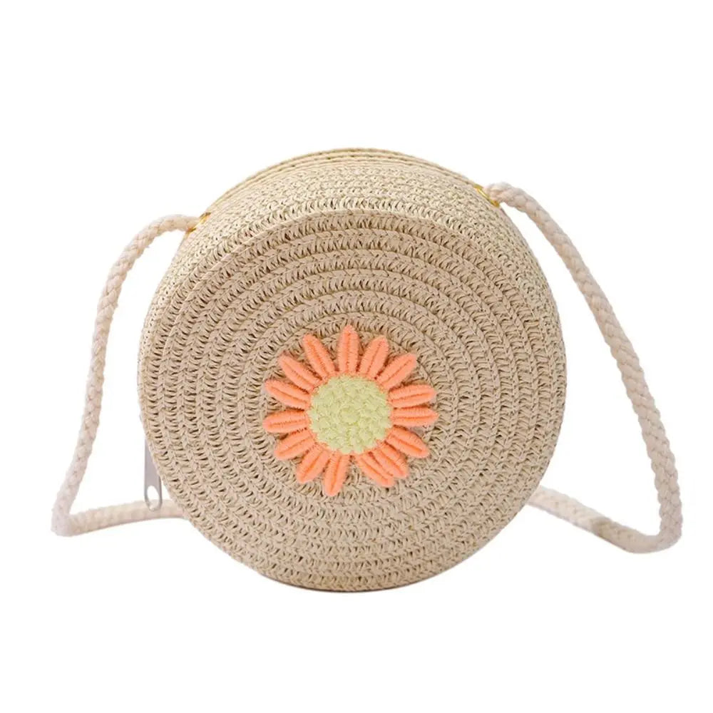 Handmade Round Rattan Crossbody Bag