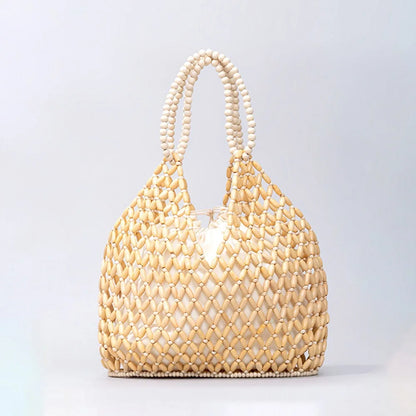 Beaded Bucket Tote Handbag