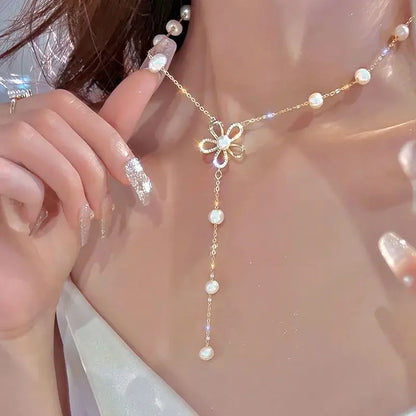 Elegant Beaded Pearl Necklace Women