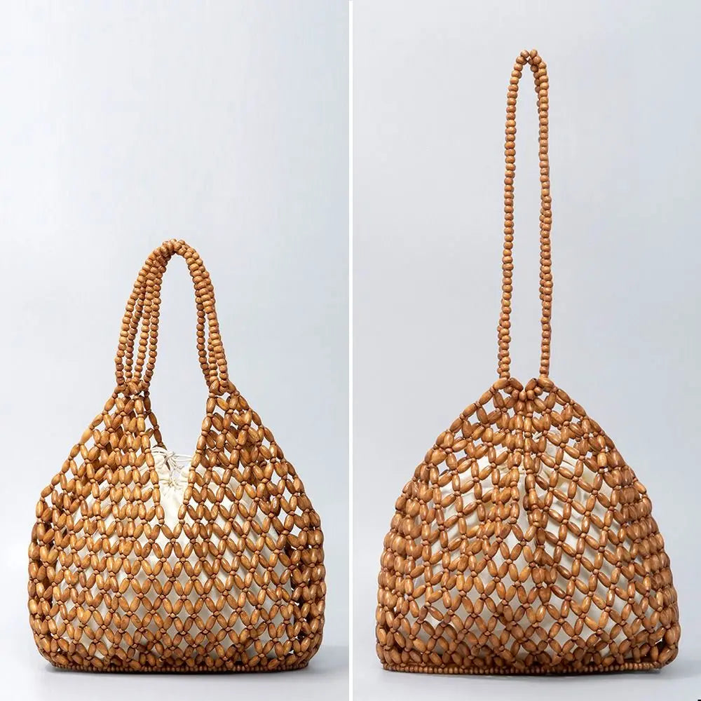 Beaded Bucket Tote Handbag