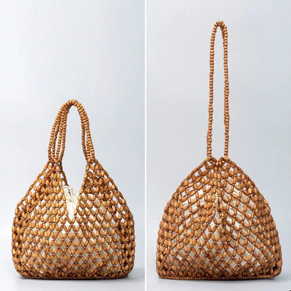 Beaded Bucket Tote Handbag