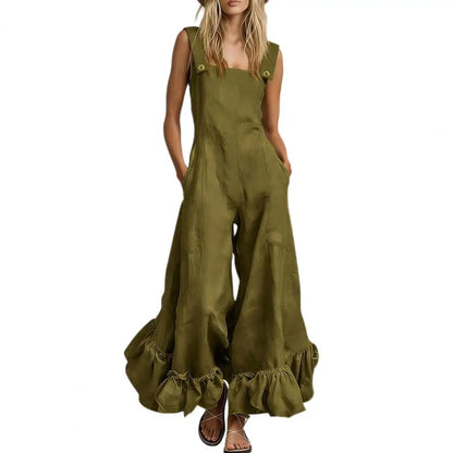Aurora Ruffle Wide Leg Jumpsuit