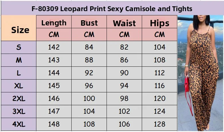 Leopard Print Spaghetti Strap Jumpsuit