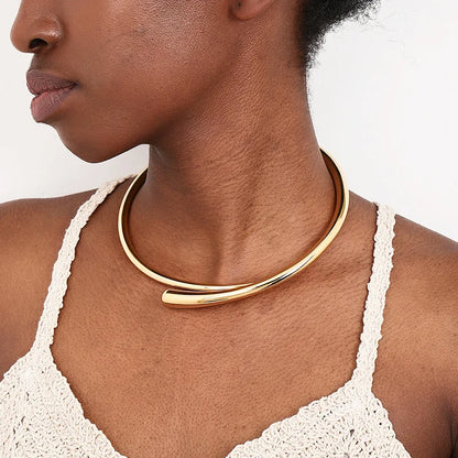 Steampunk Irregular Clavicle Torques Necklace