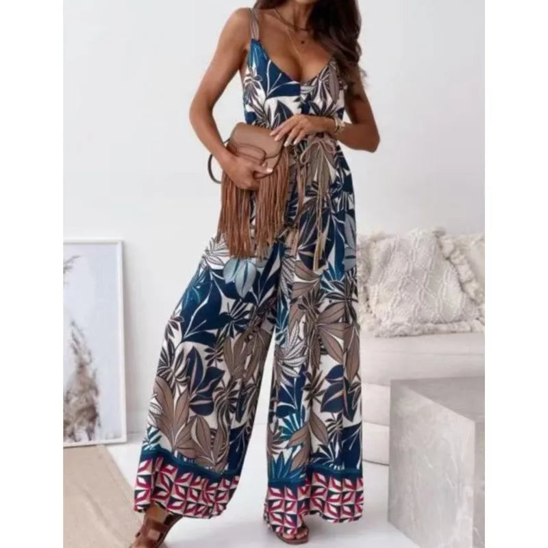 Boho Printed Wide-Leg Jumpsuit