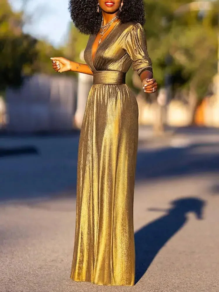 Regal Radiance Wide Leg Jumpsuit