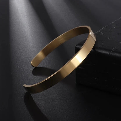 Polished Steel Open Cuff Bangle