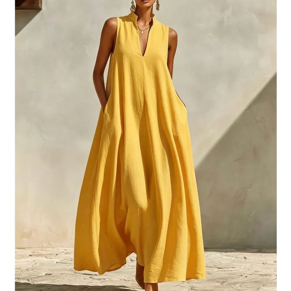 Minimalist Sleeveless Maxi Dress