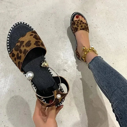 Pearly Bead Slingback Sandals