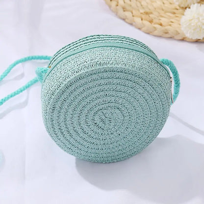 Handmade Round Rattan Crossbody Bag