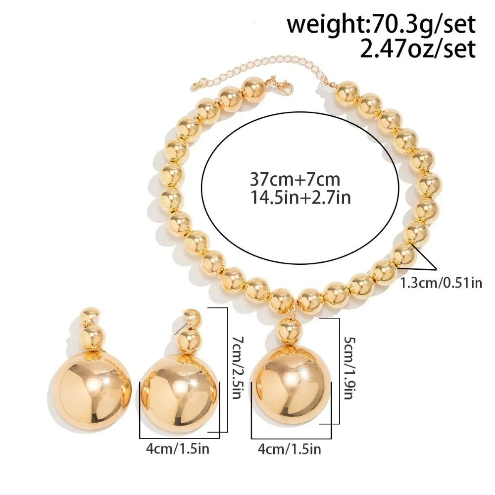 Chunky Ball Chain Necklace & Earring Set