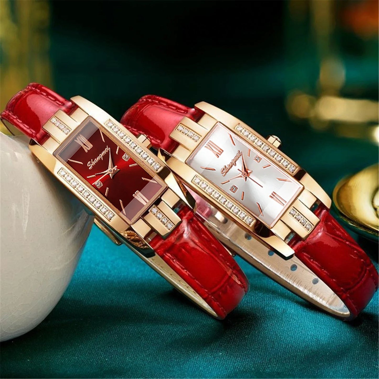 5-Piece Elegant Baroque Rhinestone Women's Watch & Jewelry Set