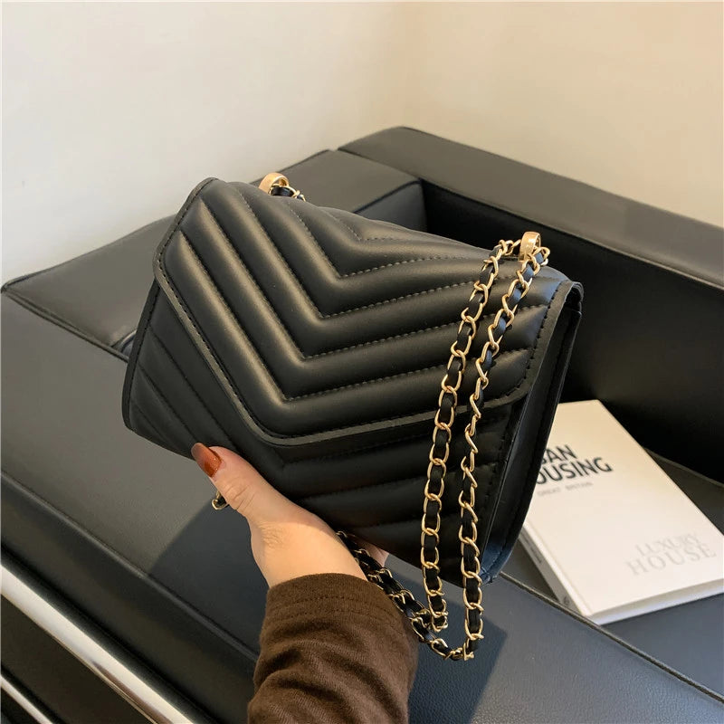 The Chevron Chain Crossbody Bag