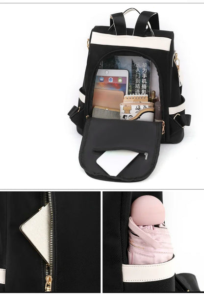Women's Anti-Theft Leather Backpack