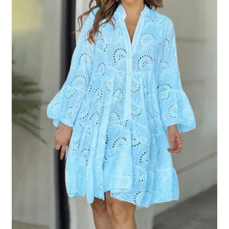 Elegant Embroidery Mini Dress