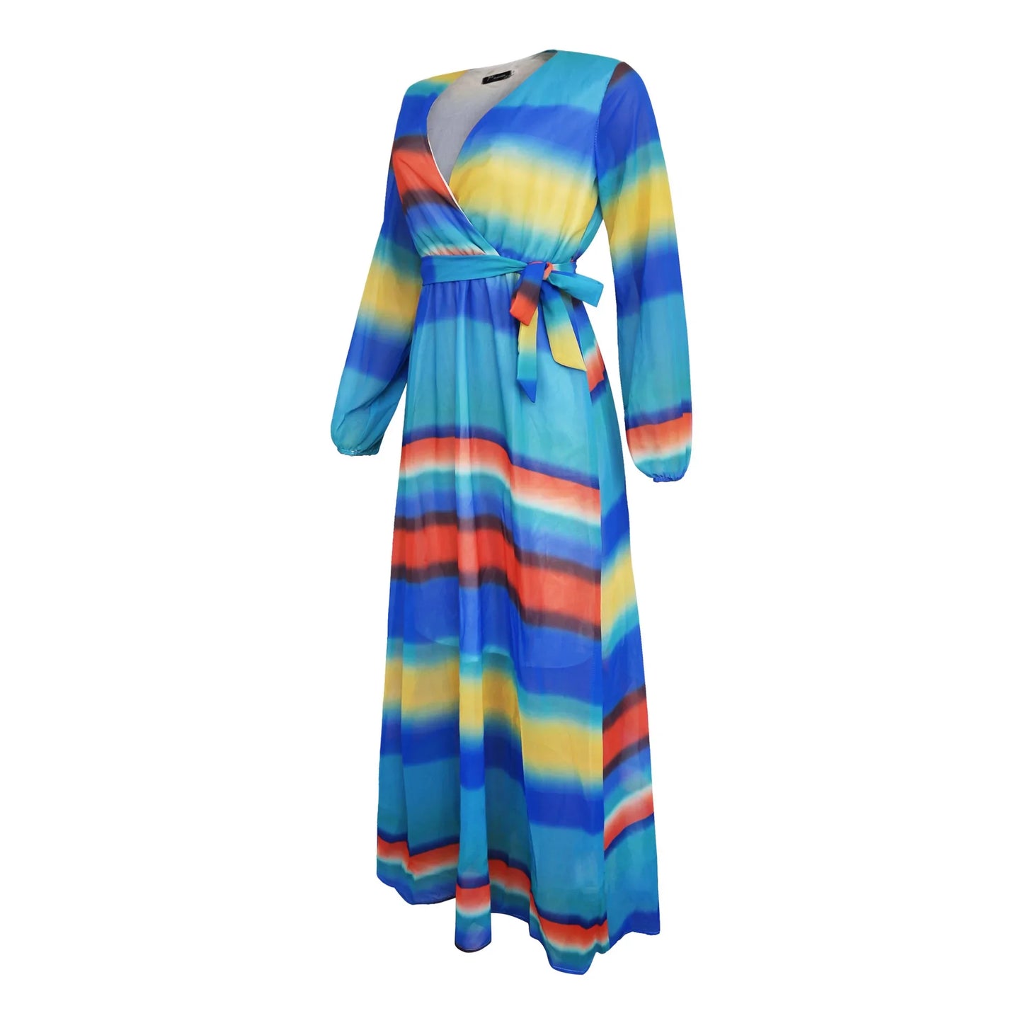 Women's Printed Wrap Maxi Dress