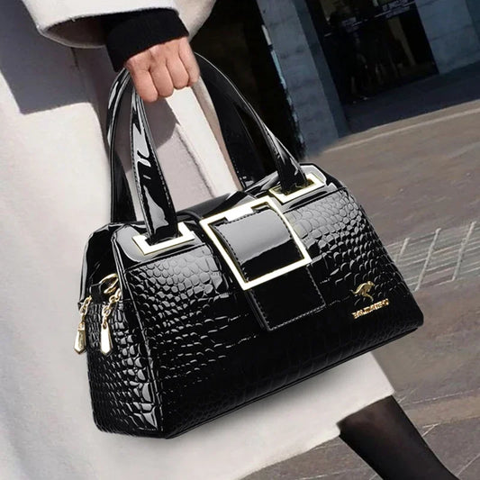 Crocodile Pattern Leather Shoulder Bags