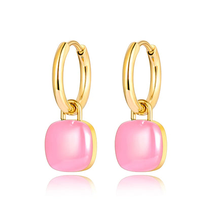 Colorblock Charm Hoop Earrings