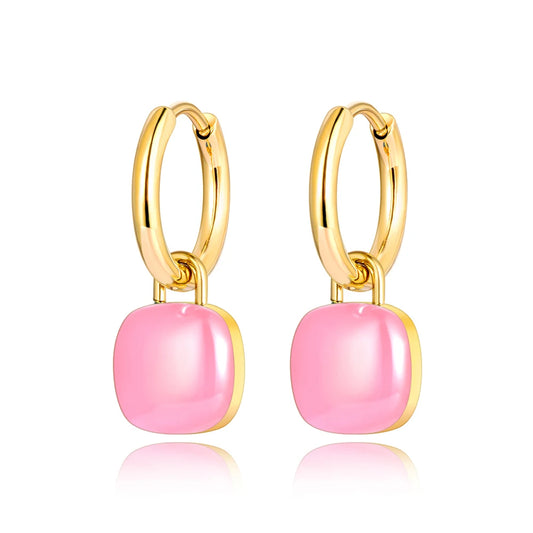 Colorblock Charm Hoop Earrings