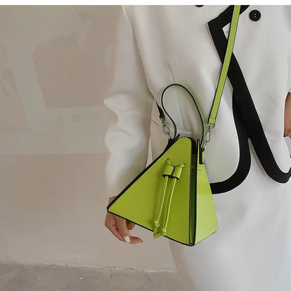 Geo Triangle Drawstring Bucket Bag