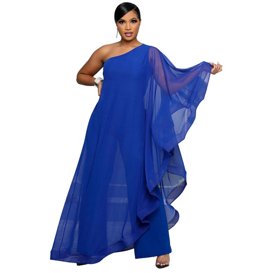 Elegant One-Shoulder Ruffle Jumpsuit