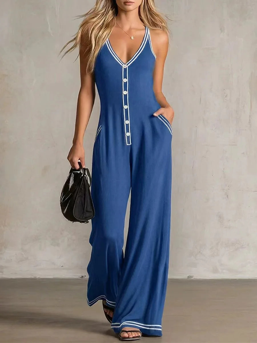 Elegant Flowy Wide Leg Jumpsuit