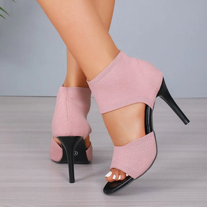 Chic Cut-Out Knit Heels For Women