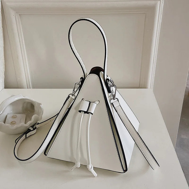 Geo Triangle Drawstring Bucket Bag