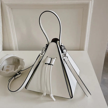 Geo Triangle Drawstring Bucket Bag