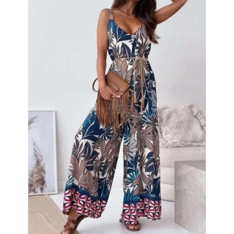 Boho Printed Wide-Leg Jumpsuit