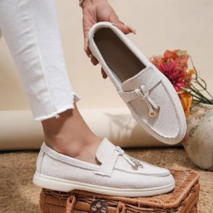 Lefu Women's Soft Leather Comfortable Flats